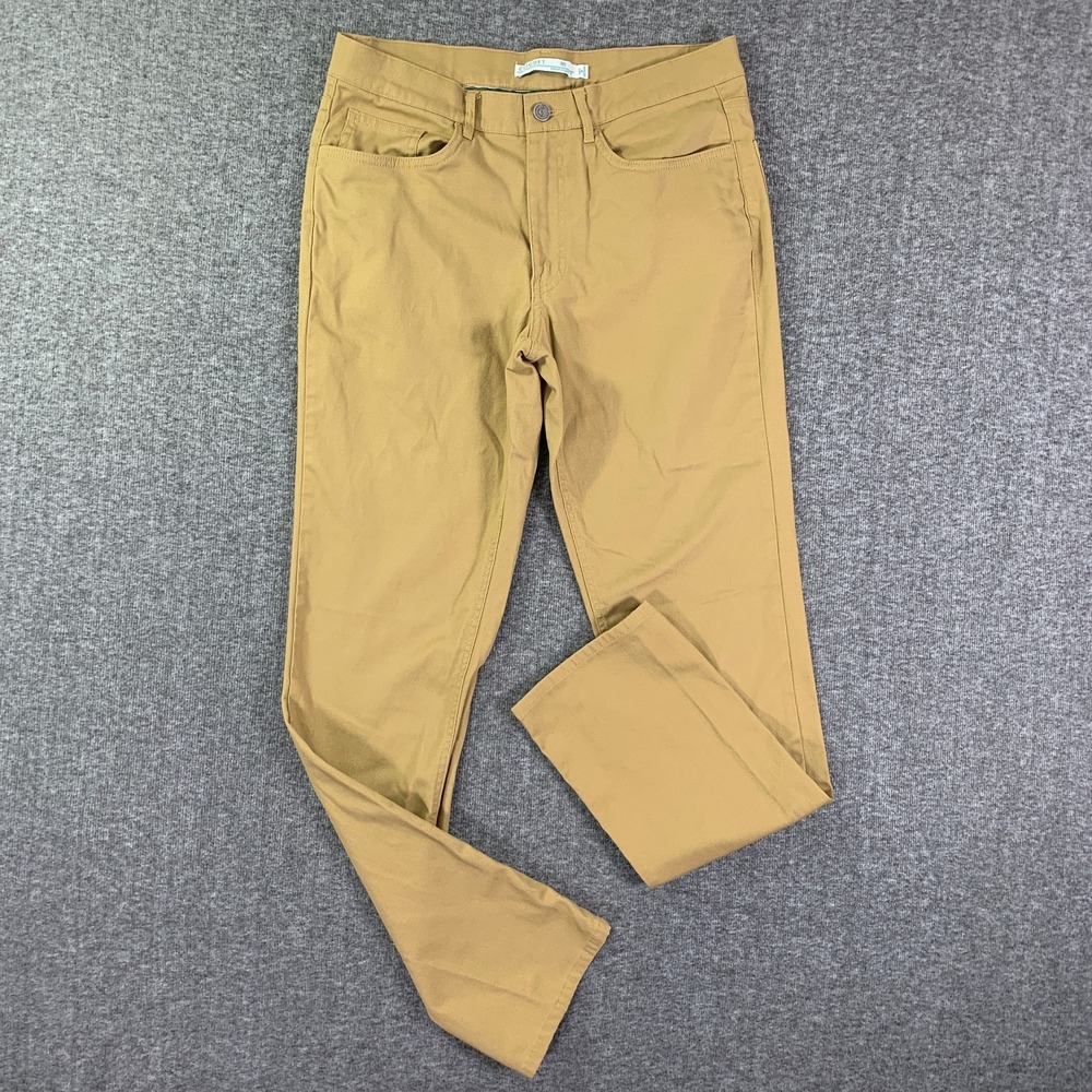 Criquet Pants Men 30x31 Beige Trousers Preppy Golf Canvas Comfort